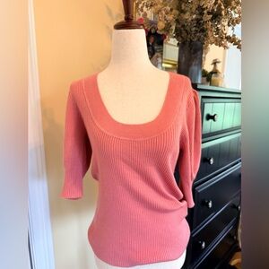 J.Crew Pink Ribbed Stretch Sweater NWOT size S Pink color Scoop neck